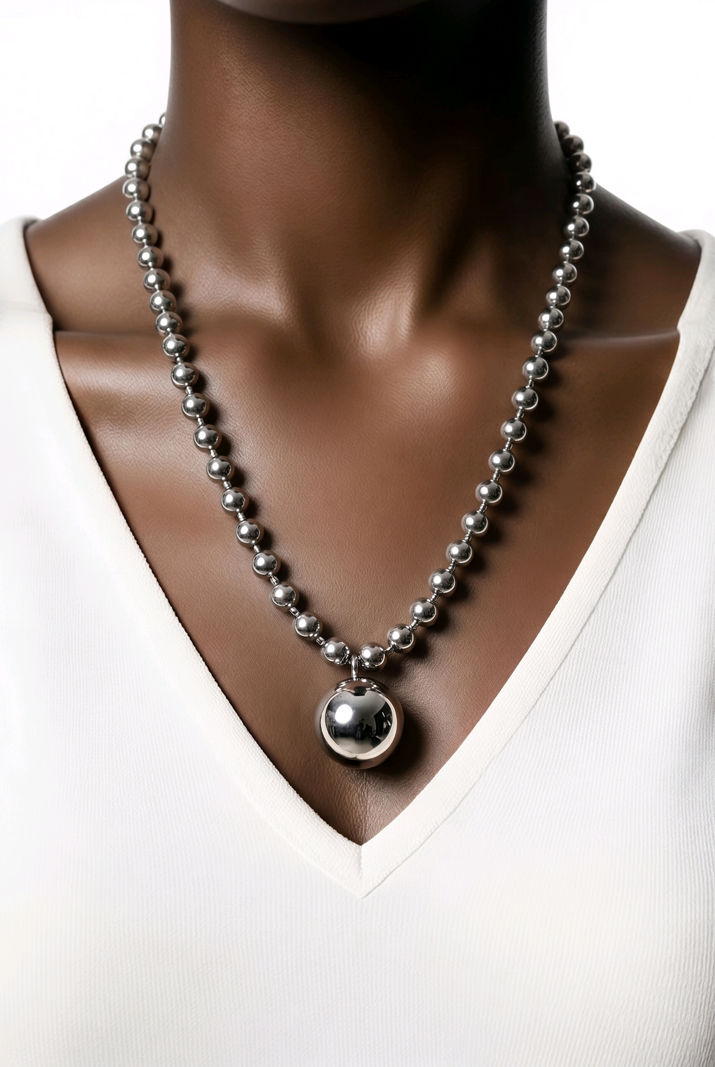 Silver Ball Necklace