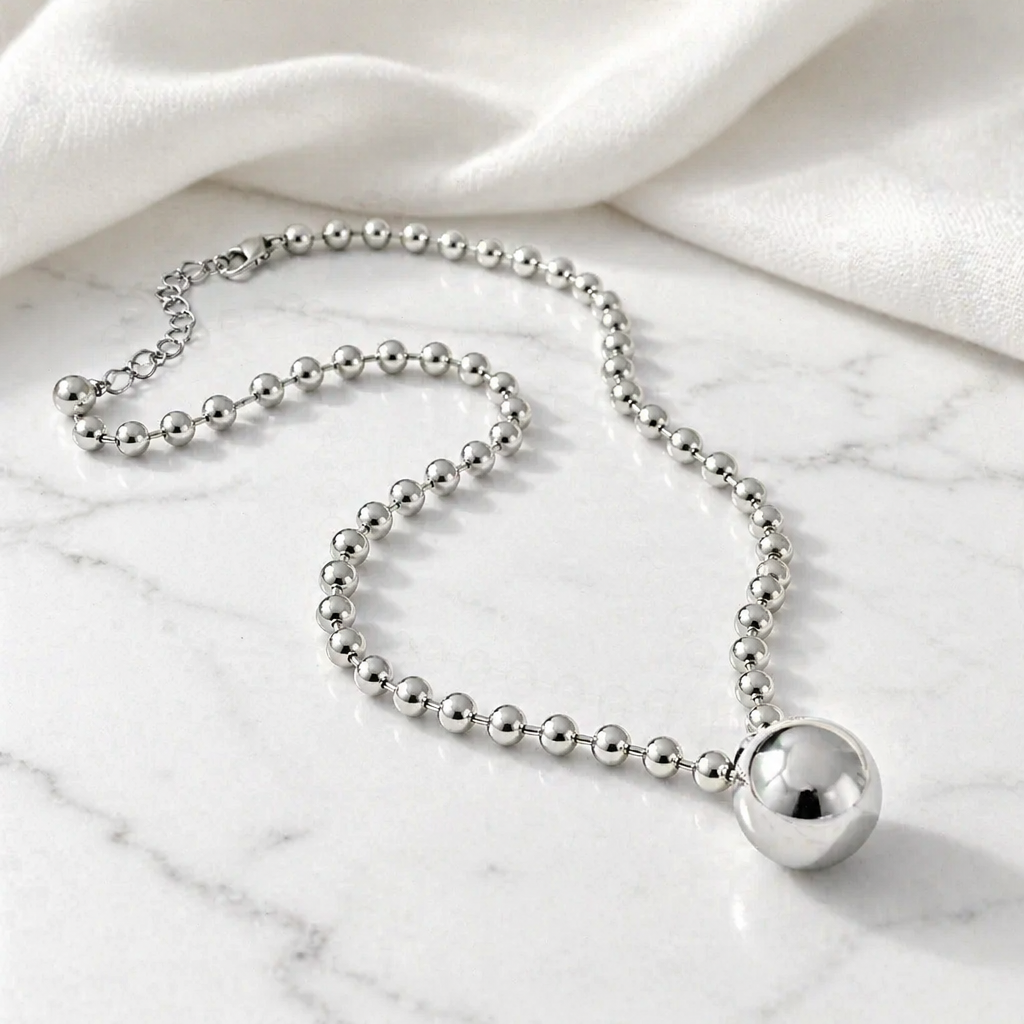 Silver Ball Necklace