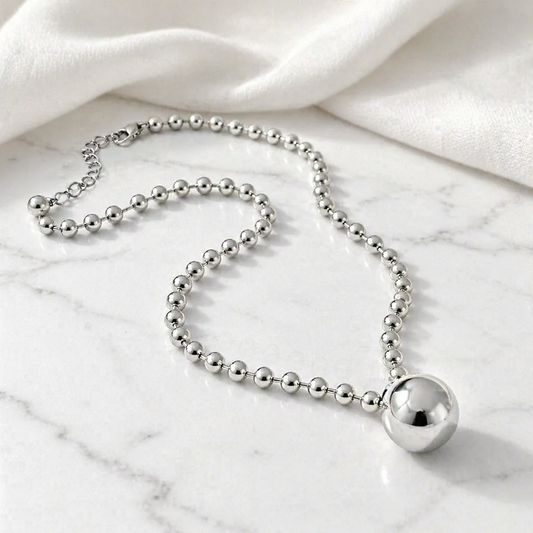 Silver Ball Necklace