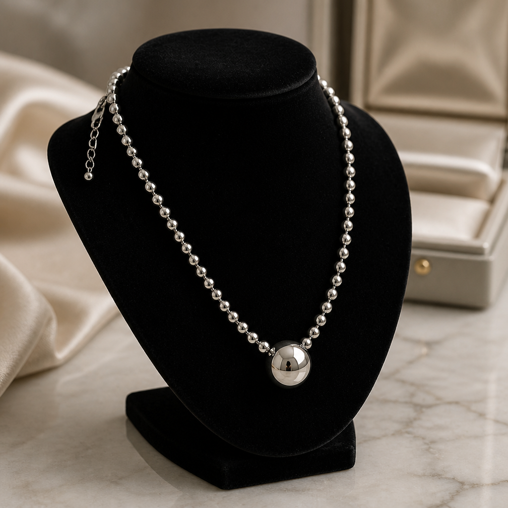 Silver Ball Necklace